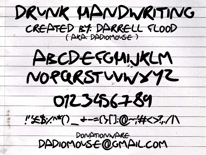 Drunk Handwriting